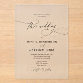 ミニマルエレガントス書結婚道 アクリル招待状 (正面)