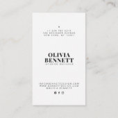 ミニマルエレガントス白モダンインテリア設計者 名刺 (裏面)