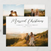 ミニマルエレガントス結婚した・クリスマス・スクリプト写真 シーズンカード (正面/裏面)