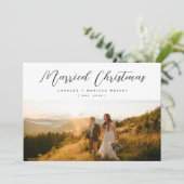 ミニマルエレガントス結婚した・クリスマス・スクリプト写真 シーズンカード (スタンド正面)