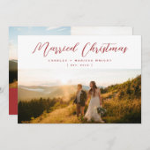 ミニマルエレガントス結婚した・クリスマス・スクリプト写真 シーズンカード (正面/裏面)