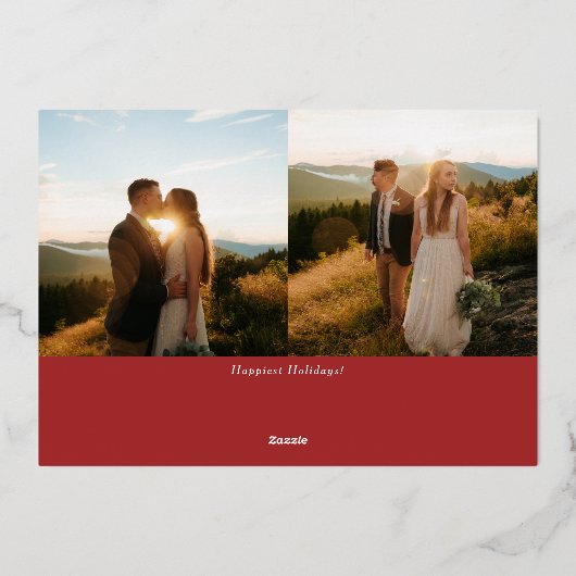 ミニマルエレガントス結婚した・クリスマス・スクリプト写真 箔シーズンカード (裏面)