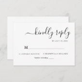 ミニマルエレガントス結婚スクリプト 出欠カード (正面/裏面)