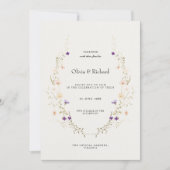 ミニマルエレガントス花結婚式招待状 招待状 (正面)