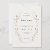 ミニマルエレガントス花結婚式招待状 招待状 (正面)
