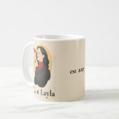 ミニマルエレガントス芸術的女性名カスタム式 コーヒーマグカップ (正面左)