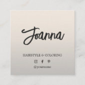 ミニマルエレガントス金フェイク属ヘアドレはっきりしたッサー スクエア名刺 (正面)