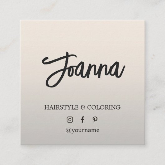 ミニマルエレガントス金フェイク属ヘアドレはっきりしたッサー スクエア名刺 (正面)