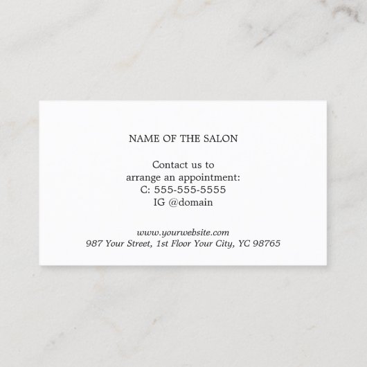 ミニマルエレガントス銀フェイク美しいクーポン 割引カード (裏面)