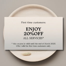 ミニマルエレガントス銀フェイク美しいクーポン 割引カード