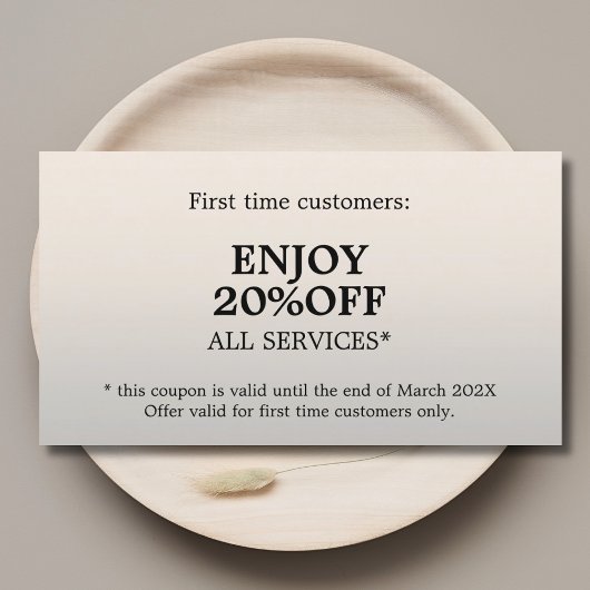 ミニマルエレガントス銀フェイク美しいクーポン 割引カード