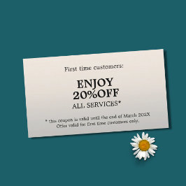 ミニマルエレガントス銀フェイク美しいクーポン 割引カード