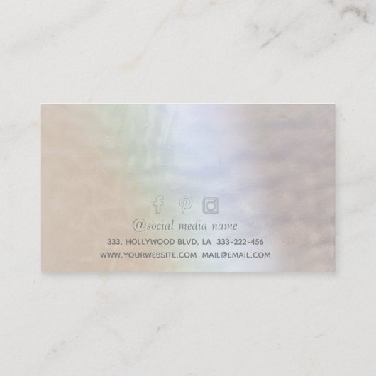 ミニマルエレガントス高級シンプルパールホログラフィー 名刺 (裏面)