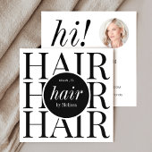 ミニマルエレガントス黒モダン美容師写真 スクエア名刺