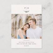 ミニマルエレガントスMonogram結婚写真 サンキューカード (正面)