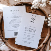 ミニマルエレガントタイポグラフィオールインワン結婚ズ 招待状