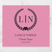 ミニマルエレガントタイポグラフィモノグラムイニシャル スパークリングワインラベル (シングルラベル)