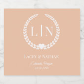 ミニマルエレガントタイポグラフィモノグラムイニシャル スパークリングワインラベル (シングルラベル)