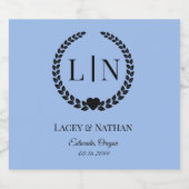 ミニマルエレガントタイポグラフィモノグラムイニシャル スパークリングワインラベル (シングルラベル)