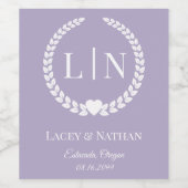 ミニマルエレガントタイポグラフィモノグラムイニシャル ワインラベル (シングルラベル)