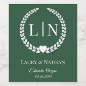 ミニマルエレガントタイポグラフィモノグラムイニシャル ワインラベル (シングルラベル)