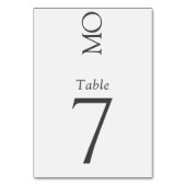 ミニマルエレガントタイポグラフィモノグ結婚ラム テーブルナンバー (裏面)
