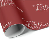 ミニマルエレガントタイポグラフィレッドメリークリスマス ラッピングペーパー (ロールコーナー)