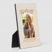 ミニマルエレガントタイポグラフィ写真卒業 フォトプラーク (側面)