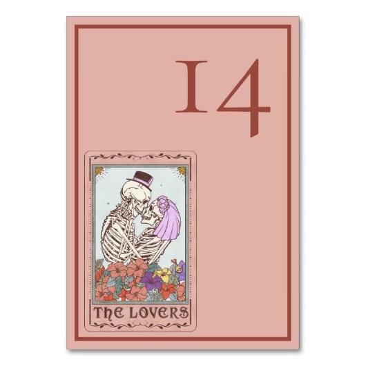 ミニマルエレガントタロットスケルトン結婚ズ テーブルナンバー (正面)