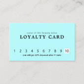 ミニマルエレガントターコイズ美しいロイヤリティ ロイヤリティカード (正面)