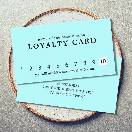 ミニマルエレガントターコイズ美しいロイヤリティ ロイヤリティカード
