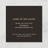 ミニマルエレガントダークバラシザーヘアスタイリスト スクエア名刺 (裏面)