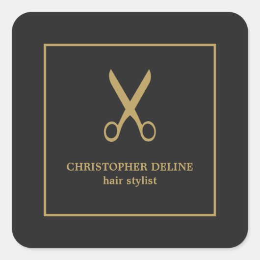 ミニマルエレガントダークフェイク金ゴールド スクエアシール (正面)