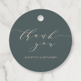 ミニマルエレガントティール（緑がかった色）赤面アールデコありがとう フェイバータグ