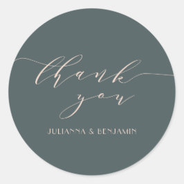 ミニマルエレガントティール（緑がかった色）赤面アールデコありがとう ラウンドシール