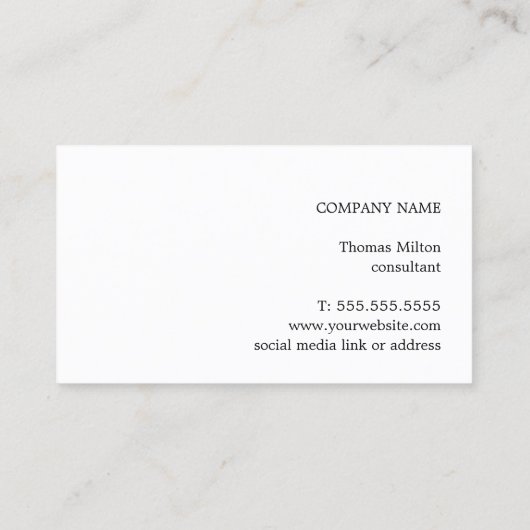 ミニマルエレガントテクスチャダークグレーコンサルタント 名刺 (裏面)