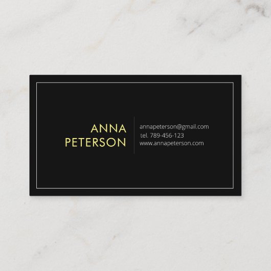 ミニマルエレガントデイジーフラワーオンブラック 名刺 (裏面)