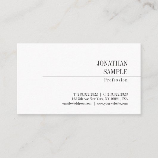 ミニマルエレガントデザインクラシックルックトレンディー 名刺 (正面)