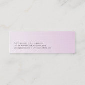 ミニマルエレガントデザイントレンディーピンクパープルリュックス スキニー名刺 (裏面)
