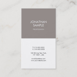 ミニマルエレガントデザインブラウンホワイトトレンディー 名刺