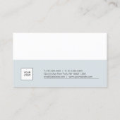 ミニマルエレガントデザインブルーホワイトプレーン 名刺 (裏面)