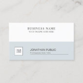 ミニマルエレガントデザインブルーホワイトプレーン 名刺 (正面)