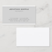 ミニマルエレガントデザインモダングレーホワイトトップ 名刺 (正面/裏面)