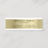 ミニマルエレガントデザイン金ゴールドラグジュアリーモダンプレーン スキニー名刺 (正面)