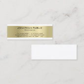 ミニマルエレガントデザイン金ゴールドラグジュアリーモダンプレーン スキニー名刺 (正面/裏面)