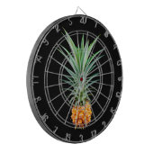 ミニマルエレガントトのパイナップル |黒い背景 ダーツボード (正面左)