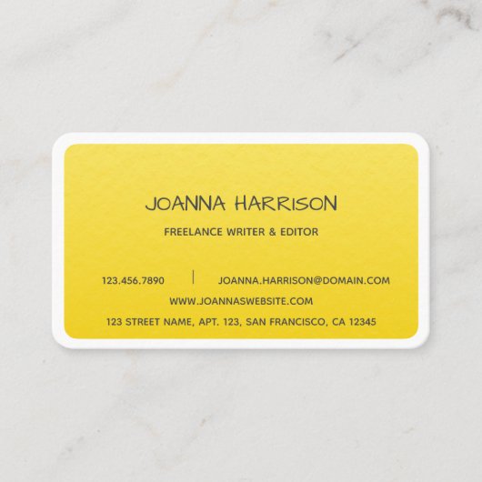 ミニマルエレガントトレンディーゴールドフォイルライターエディター 名刺 (正面)