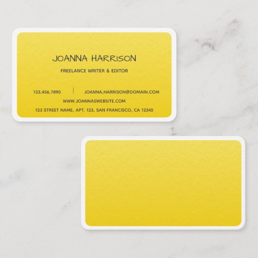 ミニマルエレガントトレンディーゴールドフォイルライターエディター 名刺 (正面/裏面)