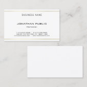 ミニマルエレガントトレンディーモダンクリーン金ゴールド 名刺 (正面/裏面)