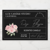 ミニマルエレガントバラキャンドル瓶ラベル フードラベル (シングルラベル)